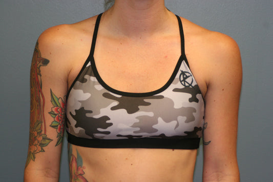 Gray Camo Sports Bra