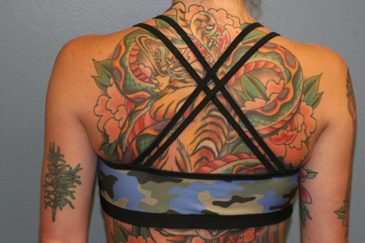 Blue Camo Sports Bra