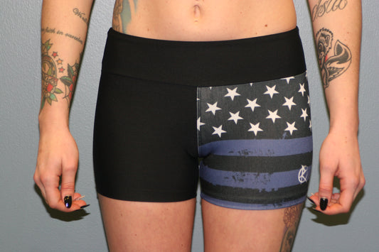 Purple/ Blue Flag Female Shorts