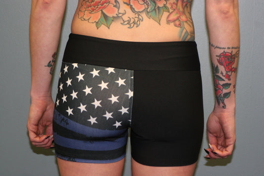 Purple/ Blue Flag Female Shorts