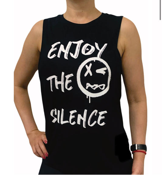 Women’s Black "Enjoy the Silence" Muscle Tank