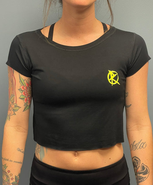 Black Logo Crop Top