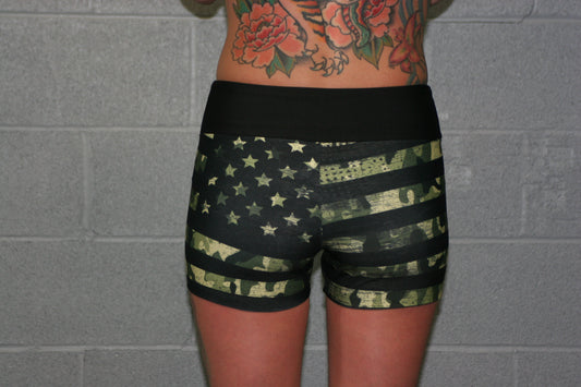 American Camo Female Shorts