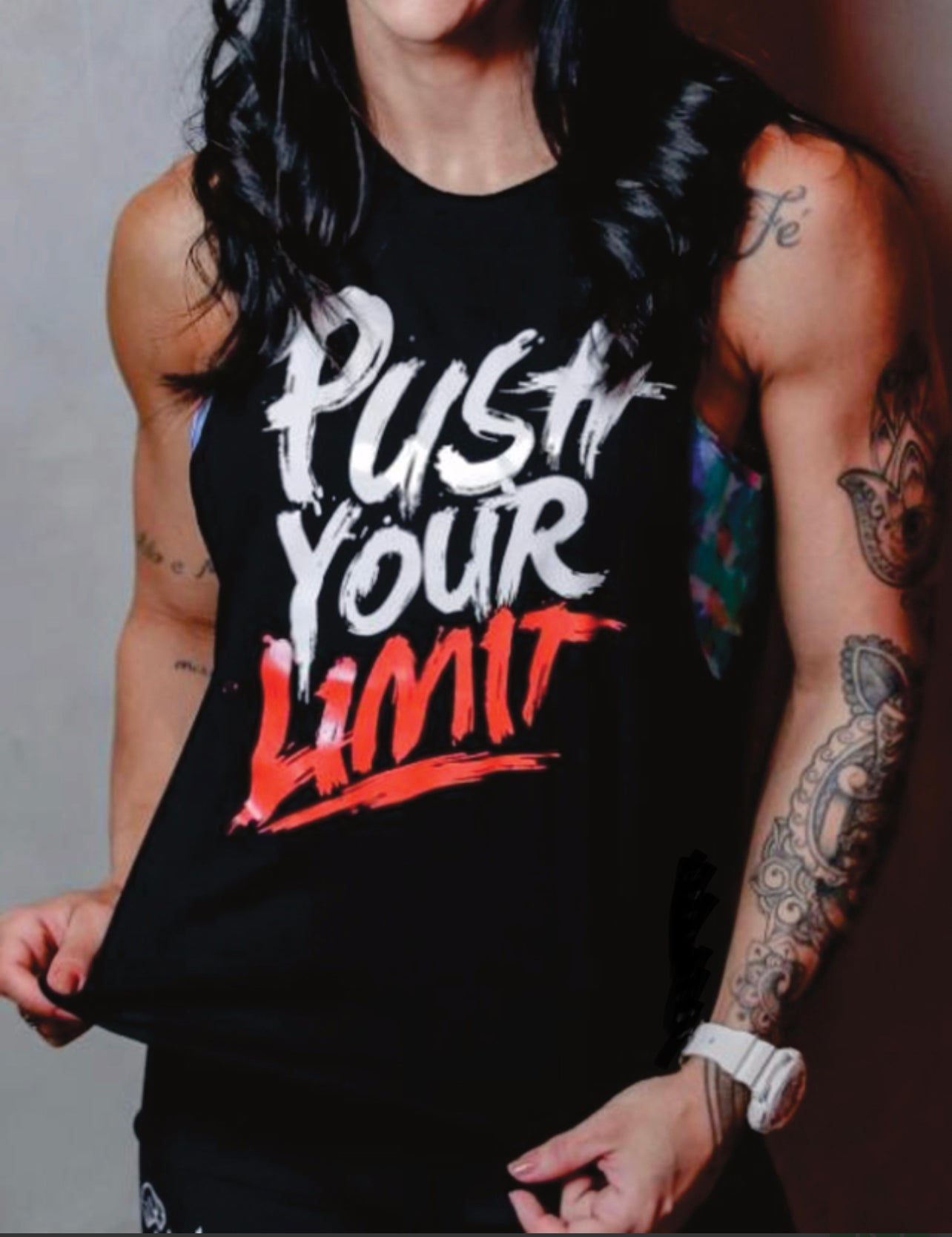 Women’s Black "Push Your Limits" Muscle Tank